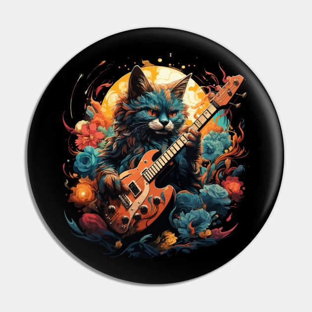 Caracal Playing Guitar Pin by JH Mart