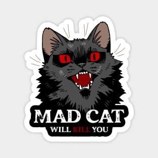 Mad cat with red eyes Magnet