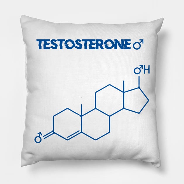 Testosterone male Hormone Chemical Structure Pillow by labstud