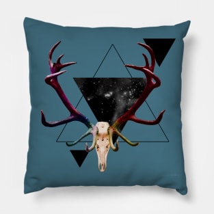 Cosmic Deer Skull Pillow