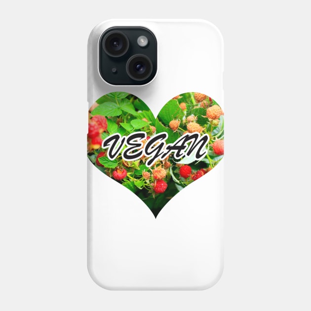 Vegan raspberry heart Phone Case by deadblackpony