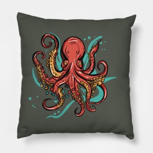 Orange Octopus Pillow