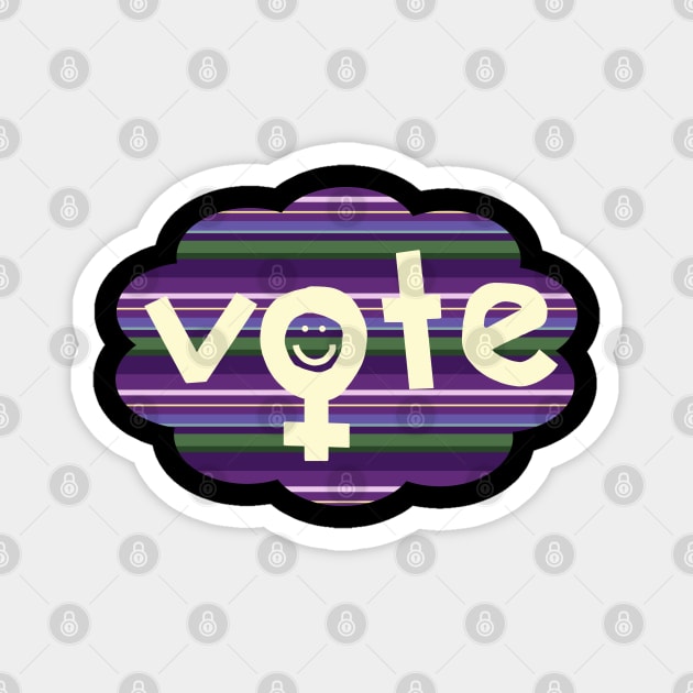 Lavender Stripes Women Vote Magnet by ellenhenryart