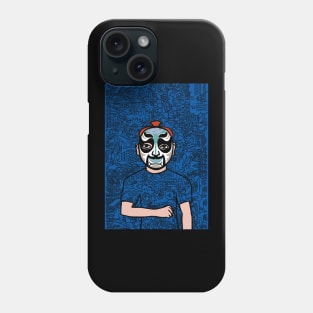 Explore NFT Character - MaleMask DoodleGlyph with Chinese Eyes on TeePublic Phone Case