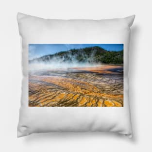 Miniature Forests on the Edge of Grand Prismatic Spring in Yellowstone National Park Pillow