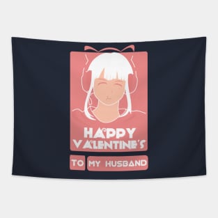 Girls in Happy Valentines Day to My Husband Tapestry