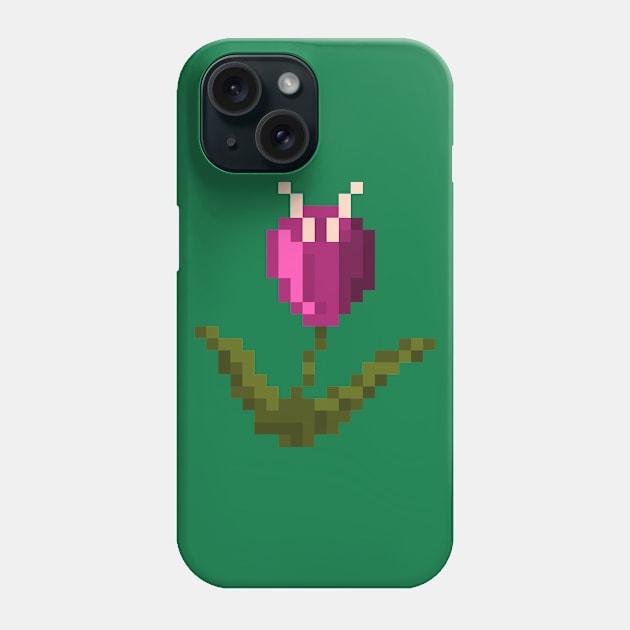 Purple Pixel Flower Phone Case by saradaboru