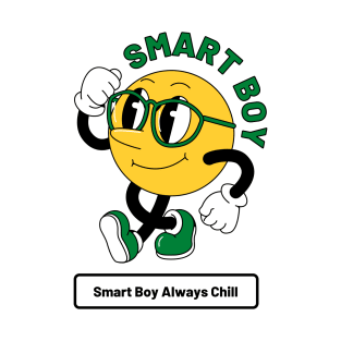 Yellow Green Illustrated Smart Boy Emoji T-Shirt