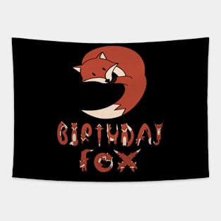 9th Birthday Fox Lover 9 Years Old Boys And Girls Party graphic Tapestry