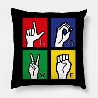 Love Hand Sign - Square Colorful Pillow