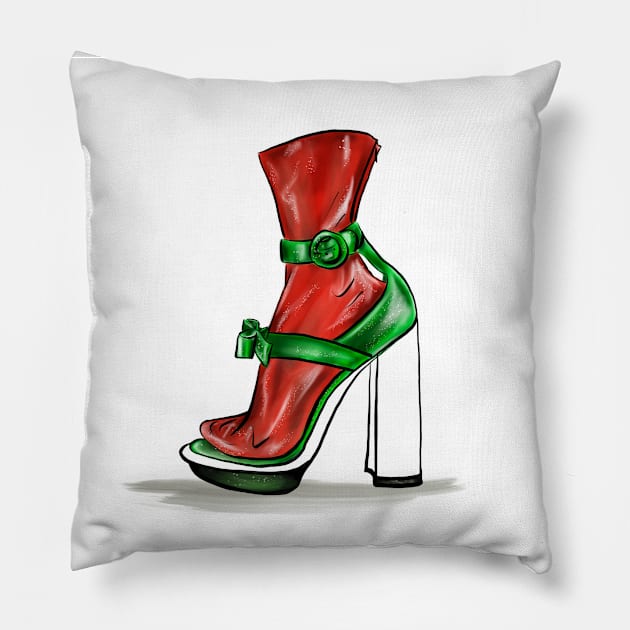 Christmas Shoes Pillow by Svetlana Pelin