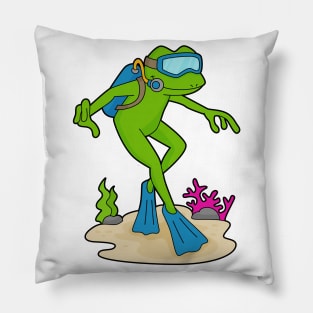 Frog Diver Swimming fins Pillow