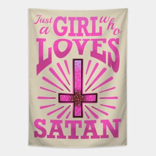 just a girl who loves satan Tapestry