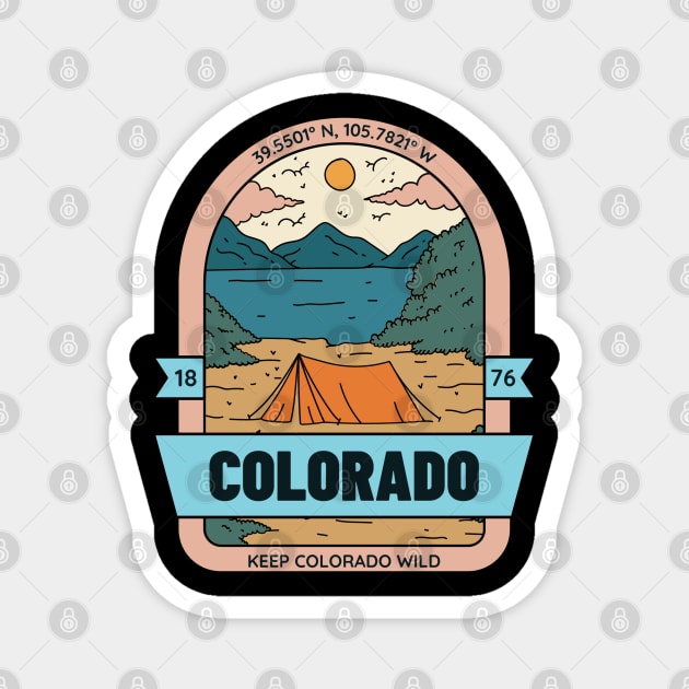 Keep Colorado Wild Retro Vintage Camping Magnet by TayaDesign