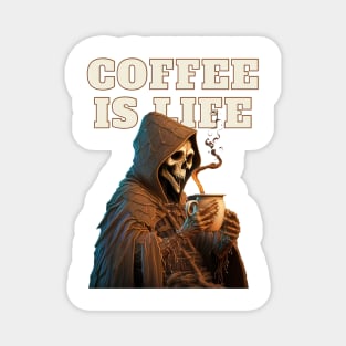 Coffee Is Life Grim Reaper Magnet