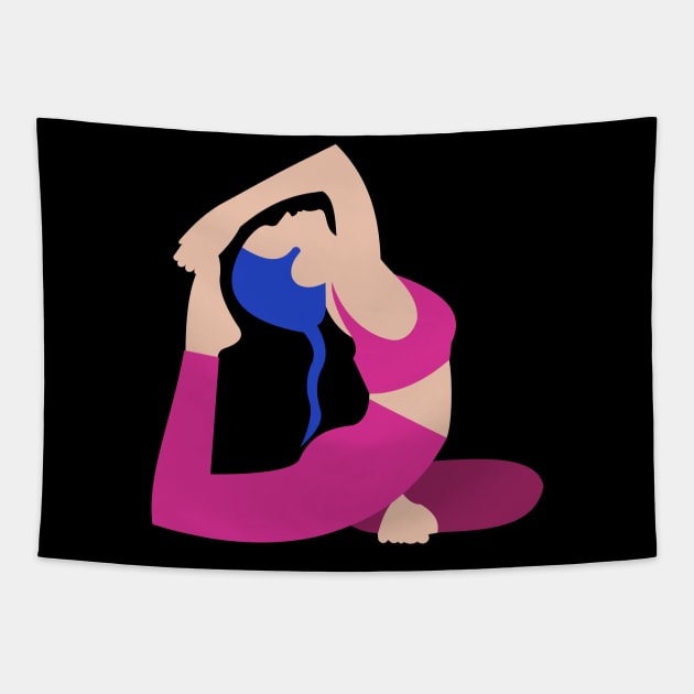 Woman yoga Tapestry by Ginstore