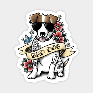 Bad dog jack russell tattoo Magnet