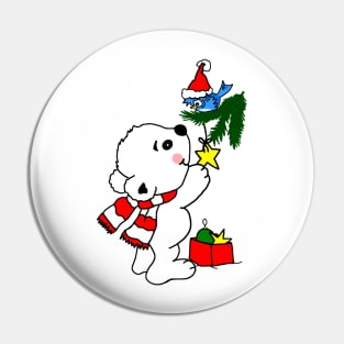 Christmas Polar Bear Cub Pin