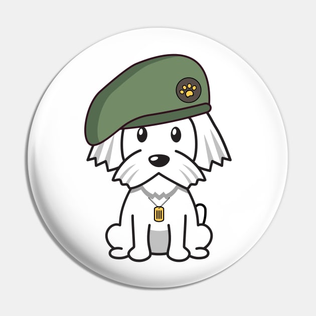 Green Beret white dog Pin by Pet Station