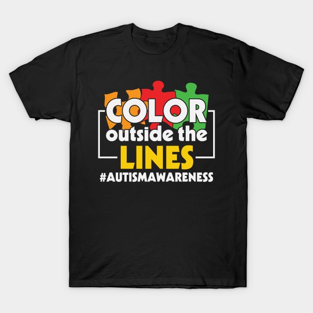Autism Awareness T Shirt Colour Outside The Line Autism Awareness T Shirt Colour Outside The Line