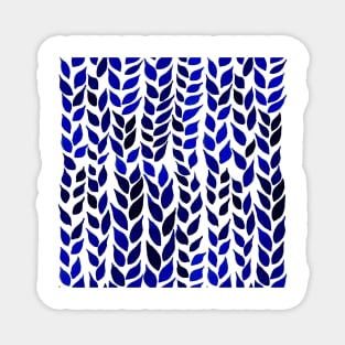 Simple Watercolor Leaves -  Navy Blue Magnet