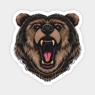 Angry Grizzly Bear Magnet