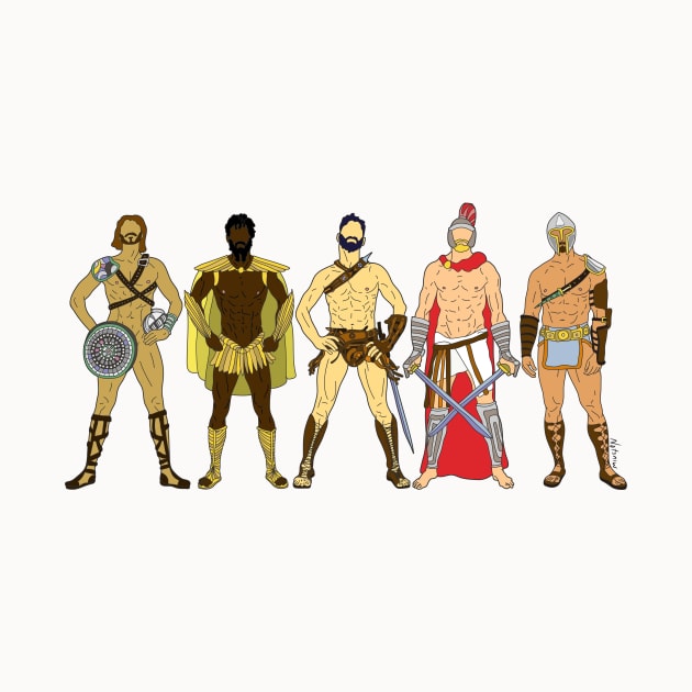 5 Gladiators and Warriors by notsniwart