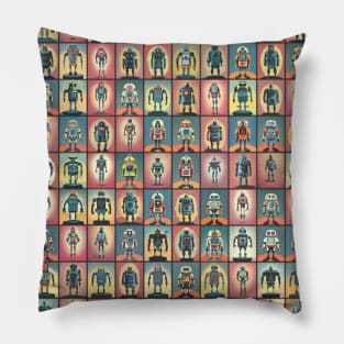 Retro Robots for sci-fi geek and robot nerd Pillow