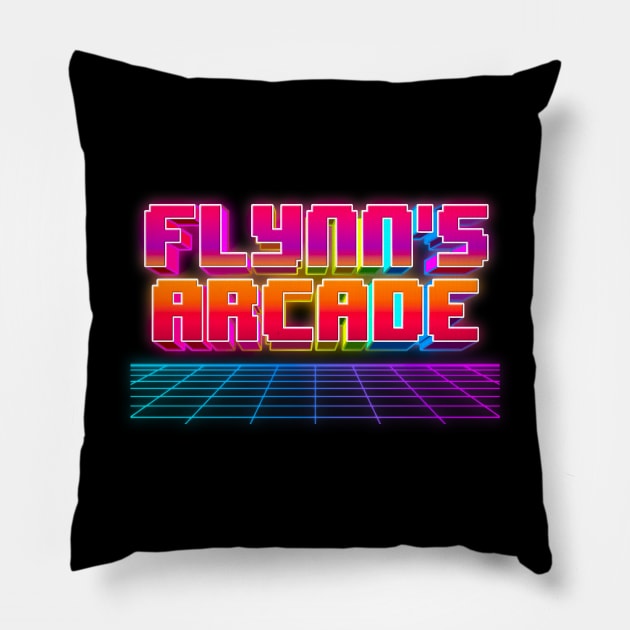 Flynn's Arcade / 80s Synth Sci Fi Movie Pillow by darklordpug