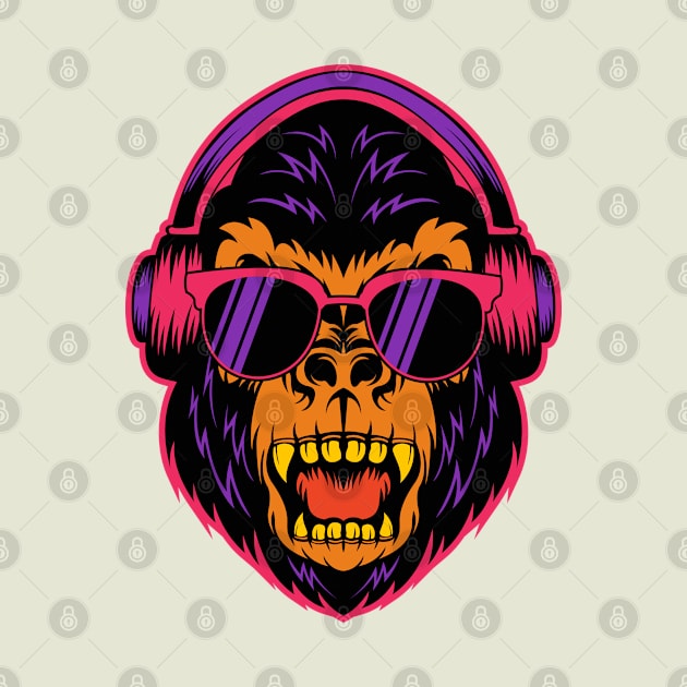 Gorilla Face by Happy Art Designs