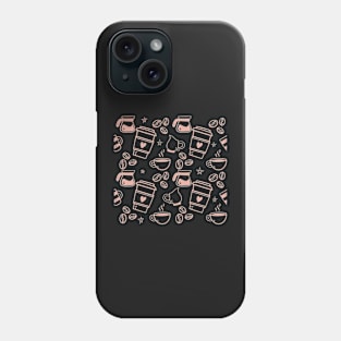 pink coffee pattern Phone Case