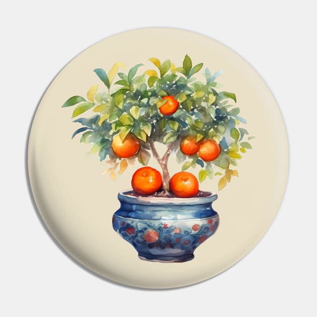 Little Orange Tree Pin by Katia Galante Art