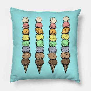 Giant Rainbow Ice Cream Cones Pillow