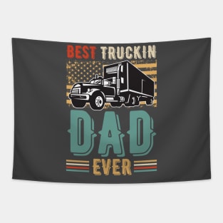 Vintage Best Truckin Dad Ever Tapestry