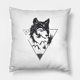 Wild Wolf in the Jungle Pillow