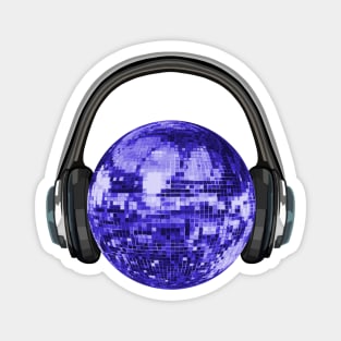 70s Indigo Disco Ball with Headphones Magnet