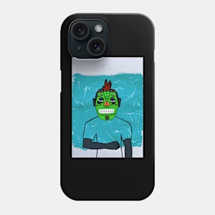Expressive African Male Character with Blue Mask and Skin Phone Case
