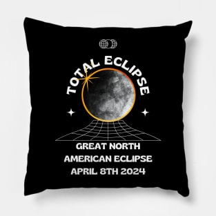 Great North American Eclipse Tour Front and Back Print Total Eclipse Solar Eclipse Tour Dates 8th April 2024 Pillow