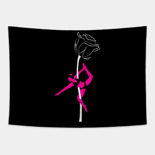 Pole Dance With Pink Rose Gift Tapestry