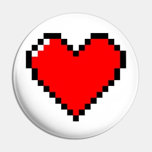 Pixelated gamer retro heart Pin