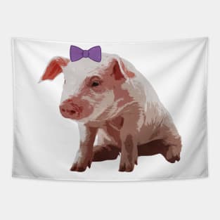 Cute Bow Southern Preppy Pig Tapestry