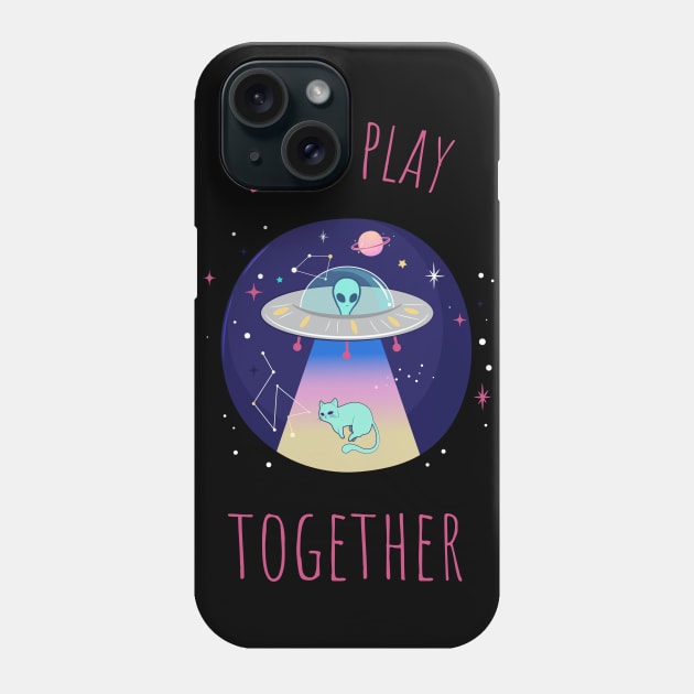 Alien and Cat Phone Case by Sabahmd