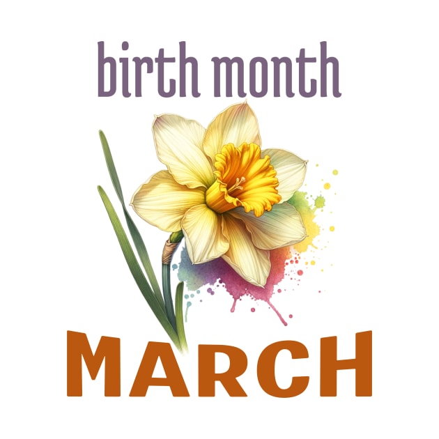 March Birth Month Flower Daffodil by ArtVault23