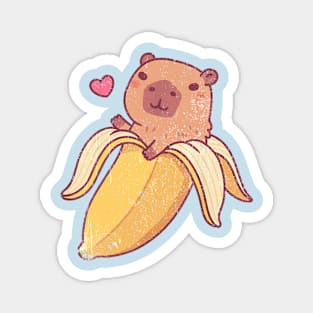 Cute Capybara In Banana Magnet