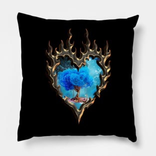 The blue tree on a little island Pillow