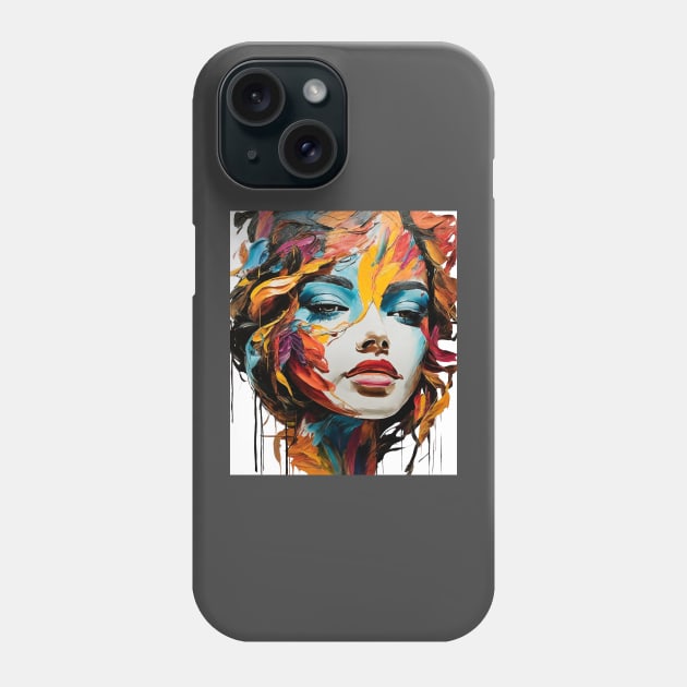 Oil Painted Girl's Face Phone Case by nowbix