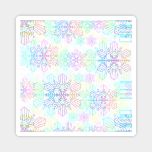 Christmas Snowflakes Glitch Magnet