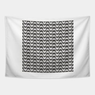 Copacabana Beach Sidewalk Rio de Janeiro, Black and White Portuguese Waves Pattern Tapestry