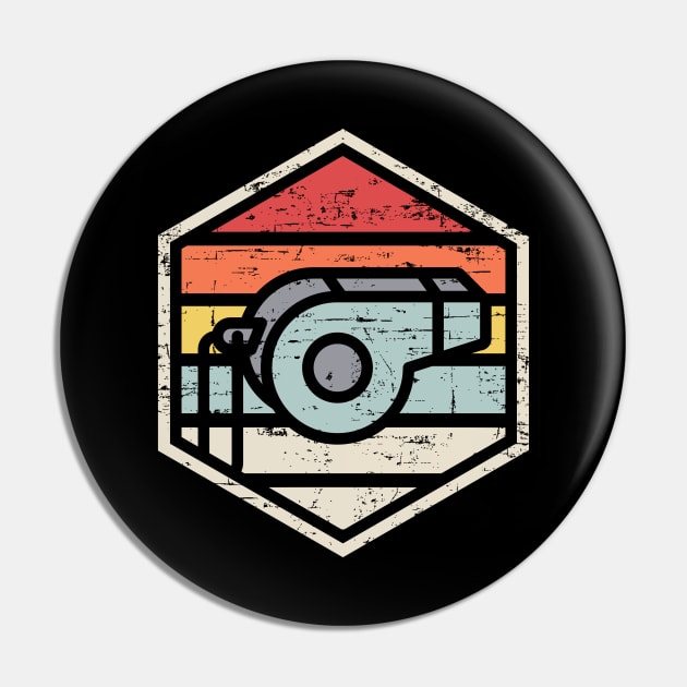 Retro Badge Whistle Pin by rojakdesigns