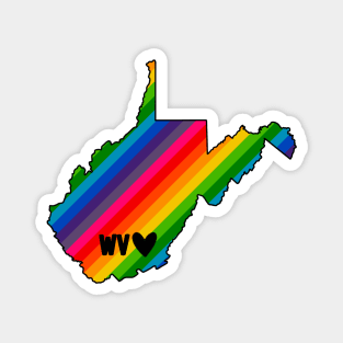 USA States: West Virginia (rainbow) Magnet